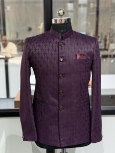 Premium Purple Jacquard Jodhpuri Suit with Pant <b>for</b> Men Designer Bandhgala Indo Western <b>Wedding</b> Reception Wear Wholesale Man - Product Image 6