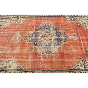 พรมวินเทจ 6x9 ฟุต (182x275 ซม.) พรมตุรกีลายจุดสีแดง - Product Image 5