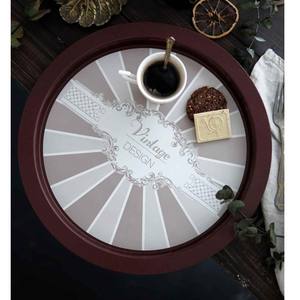 Plateau en métal rond durable et écologique résistant à l'eau de 370mm-élégant pour la maison et le bureau - Product Image 2