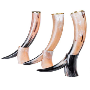 Auténtica cultura vikinga Estilo clásico Soporte de cuerno para beber Vasos de plástico de tamaño personalizable con logotipo de cerveza de buey de vaca - Product Image 3