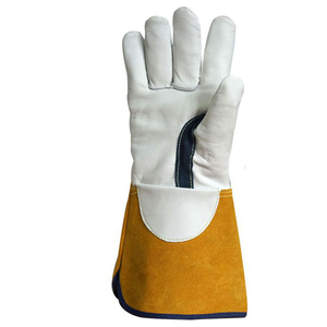 Gants de soudage en cuir de vachette à deux couches, fabriqués directement en usine, longs, ignifuges, doublés de polaire, épaissis, résistants à l'usure, pour soudeurs - Product Image 2