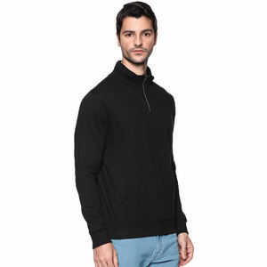 Sudadera de color negro oscuro de alta calidad, sudadera de manga larga hecha de algodón, sudadera de talla grande para hombre - Product Image 6