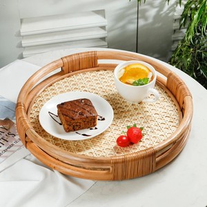 ถาดเสิร์ฟอาหารหรูหราออกแบบใหม่แสดงอาหารเป็นมิตรกับสิ่งแวดล้อมอุปกรณ์ครัวถาดหวาย - Product Image 5