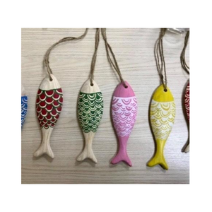 Hermosa y duradera decoración de peces de madera, peces colgantes de madera decorativos, decoraciones náuticas para interiores y exteriores, arte de pared de 99 GD - Product Image 2