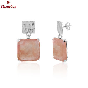 Boucles d'oreilles à la mode bijoux 925 boucles d'oreilles en argent sterling très Perry quartz doublet pierres précieuses marteau boucles d'oreilles - Product Image 4