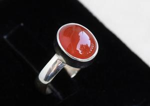 ของขวัญสำหรับเธอ, แหวน Carnelian สีแดง, แหวนงบ, เงิน925สเตอริง, แหวนพลอยรูปไข่ขนาดใหญ่, แหวนพลอย- - Product Image 2