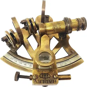 Brass Nautical Sextant Brass Navigation Instrument Sextant Marine Sextant (4 inches, Antique Patina) RJ HANDICRAFT STORE