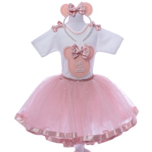 กระโปรงผ้าชีฟองสำหรับเด็กแรกเกิดกระโปรงเด็กสีบลัชออนสำหรับงานเลี้ยงวันเกิด - Product Image 2