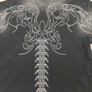 Camiseta de Manga Larga con Serigrafía de 2 Capas, 100% Algodón, Estilo Desgastado, Lavado Ácido, Ecológica, para Primavera/Verano - Product Image 4