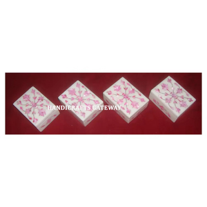 Handmade Indian White Marble <b>Boxes</b> Gorgeous Pink Flowers Mother of Pearl Inlay Work <b>Jewellery</b> <b>Boxes</b> <b>for</b> <b>Gifting</b> Purpose <b>Boxes</b> - Product Image 1