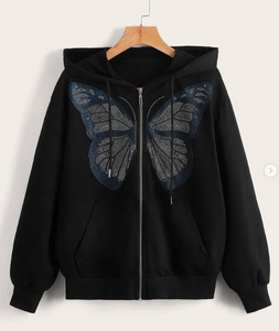 Sweat à capuche surdimensionné pour femme de haute qualité, 100% coton, logo frontal, streetwear haut de gamme - Product Image 5