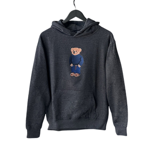 Sudadera con capucha de oso de peluche bordado gris oscuro, ropa de calle Unisex de gran tamaño, Jersey informal, sudaderas con capucha de invierno de moda de lana de algodón suave - Product Image 1