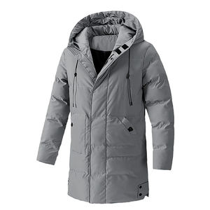 Manteau long matelassé imperméable de haute qualité pour homme, fermeture éclair, nylon, polyester, rembourrage en duvet de canard blanc, coupe-vent, hiver, adulte - Product Image 1