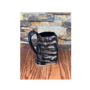 แก้วมักรูปควายโบราณที่มีหูจับสไตล์คุณภาพสูงทำด้วยมือแบบรอยัลตรง2ชิ้นและสีเขาธรรมชาติ - Product Image 5