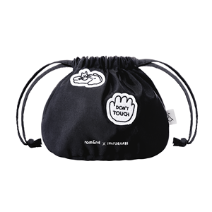 Rom&nd X INAPSQUARE Black Spectrum Drawstring Bag Cartoon Pattern String Closure - Product Image 1