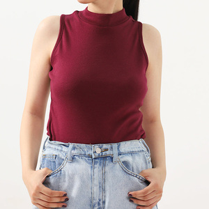 Tallas grandes, algodón/bambú transpirable algodón deporte tanque recortado ejercicio Fitness chaleco mujeres Yoga Crop Tank Tops cuello redondo - Product Image 1