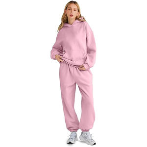 2025 moda mujer polar corto chándal logotipo personalizado Jogger Sudadera con capucha conjunto gimnasio Fitness Streetwear ropa marca Boutique al por mayor - Product Image 2