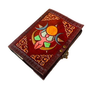 Antique Colorful Embossed Leather Journal Goddess <b>Mother</b> Sun Moon Perfect Classic Gift Genuine Deckle Paper Hardcover Notebooks - Product Image 4