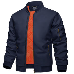 Blouson coupe-vent personnalisé pour hommes, vêtement de ville extérieur décontracté avec fermeture à glissière, blouson d'aviateur imperméable pour l'hiver - Product Image 4