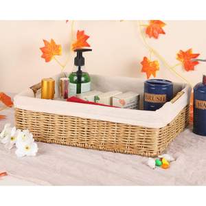 Bandeja de servicio de caña de ratán de algas marinas de mimbre hecha a mano cesta de almacenamiento multiusos - Product Image 5