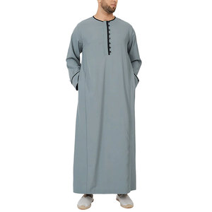 Venta al por mayor Al Dafah Thobes árabe Thobes hombres Jubba Arabia estilo para hombres verano Thobe / Thawb ropa islámica moderna - Product Image 2