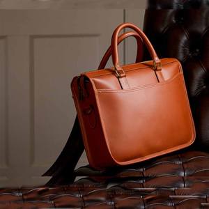 Porte-documents en cuir véritable sur mesure sac souple sac de bureau pour hommes et femmes mallette de voyage portable - Product Image 6