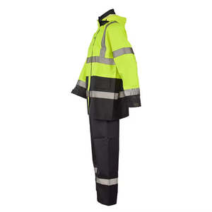 Combinaison de travail respirante, haute visibilité, réfléchissante, imperméable, coupe-vent, avec fermeture éclair, en polyester, service de logo personnalisé, grande taille, pas cher - Product Image 4
