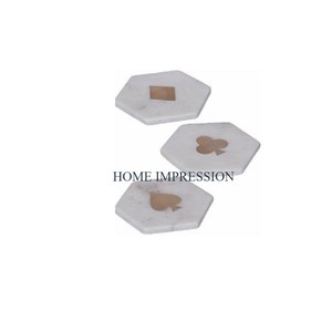 Sous-verres en marbre massif vintage pour la maison, hôtels, cuisine, table à manger, accessoires de décoration, tapis événementiels à bas prix emballés dans des cartons - Product Image 1