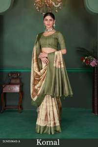 OEM fantaisie imprimé numérique Sari nouveau design indien pakistanais fête porter pour adultes en soie polyester dentelle travail avec - Product Image 5