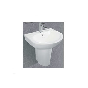 Venta mundial de calidad asegurada, diseño moderno, lavabo de mano de cerámica blanca, fregadero de medio pedestal para compradores globales - Product Image 1