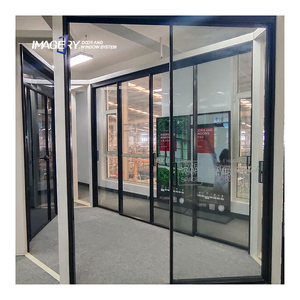 Conception personnalisée <span class=keywords><strong>double</strong></span> <span class=keywords><strong>porte</strong></span> <span class=keywords><strong>coulissante</strong></span> <span class=keywords><strong>en</strong></span> aluminium à profil mince <span class=keywords><strong>en</strong></span> <span class=keywords><strong>verre</strong></span> à 2 panneaux à faible émissivité <span class=keywords><strong>pour</strong></span> le salon - Product Image 3