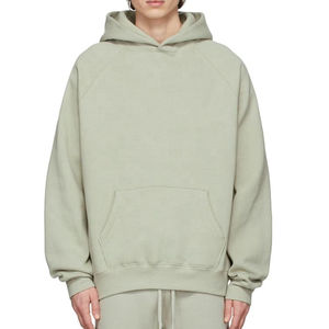 Nouveau design Sweats à capuche crème pour hommes en coton polaire Boxy Oversize Pullover Hoodies Casual Fit Streetwear Custom Heavyweight - Product Image 4