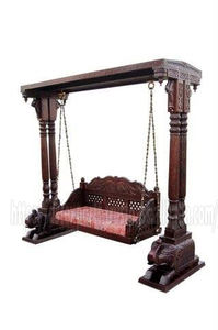 Columpio de León de Madera Estilo Maharajá DSTExports, Madera de Teca Vintage Desmontable, Decoración Tradicional para el Hogar, Jhula Australia - Product Image 5