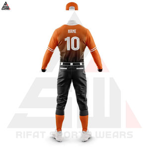 Uniformes de Béisbol Personalizados al por Mayor, Conjuntos Transpirables de Punto Estampado, 100% Poliéster, Camisetas Unisex con Cuello Redondo, 240g - Product Image 4