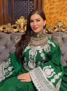 Vintage Indian Gypsy Dress with Tribal Banjara Embroidery Handmade Appliques Ruffles Pleats Natural <b>Waist</b> Inspired Afghan Kuchi - Product Image 3