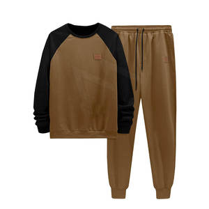 Survêtement de jogging uni en coton pour homme Ensemble de vêtements 2 pièces pour la course à pied et le sport Grande taille disponible - Product Image 1