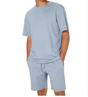 Ensemble de t-shirts décontractés respirants pour hommes, été, 2 pièces, vêtements de sport, 100% fibre de bambou, impression personnalisée de la marque, col rond, sans couture
