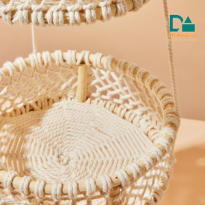 Great Quality Home Restaurant Wall-mounted Three-Layer Hand-woven Rattan Eco-Friendly Multifunction Storage Basket - Product Image 2