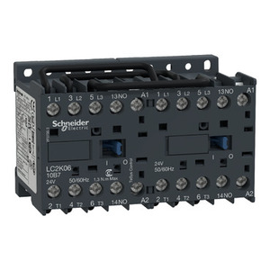 Contattore Reversibile Schneider Electric TeSys K 3P AC-3 <= 440V 6A 1NO con Bobina 48V AC, Modello LC2K0610E7 - Product Image 1