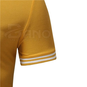 เสื้อกอล์ฟของผู้ชายผ้าคอตตอนแขนสั้นสำหรับเสื้อโปโลผ้าถักเบาพิมพ์ลายสีทึบบริการ OEM ตามสั่งแบบ100% - Product Image 6