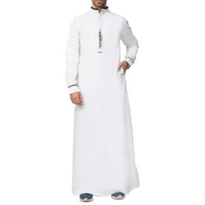 OEM Wholesale Traditional Male Muslim Arabian Jubbah <b>Men</b> <b>Thobe</b> Plus Size Autumn Long Sleeve Polyester/Cotton High Street Style - Product Image 1