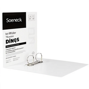 Carpeta de Anillas Soennecken Extra Ancha de 76 mm DIN A4, 2 Anillas, Mecanismo en D, Polipropileno Blanco para Presentaciones - Product Image 2