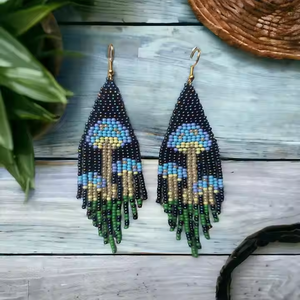 Regalos de joyería Moda Mujer Cuentas de semillas Pendientes tejidos Cuentas multicolores Pendientes largos hechos a mano Fiesta de niñas por Artesanías MD - Product Image 6