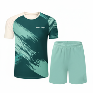 Nuevo Conjunto de Uniforme de Bádminton Transpirable Personalizado 2026 para Hombre |   Conjunto de Jersey y Pantalones Cortos de Poliéster de Secado Rápido con Cuello en V y Logotipo Frontal - Product Image 1