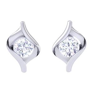 NOVAMART Fine for Swiss Zirconia 925 Sterling <b>Silver</b> <b>Stud</b> <b>Earrings</b> Platinum Plated Mia Solitaire Gift Women & Girls Wholesale Ex - Product Image 1