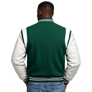 Chaquetas de Béisbol Personalizadas al por Mayor de Buena Calidad, Chaqueta Varsity de Lana para Invierno con Logotipo Frontal, Ecológica y Transpirable para Hombre - Product Image 2
