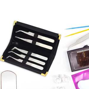 ชุดแหนบต่อขนตาคุณภาพสูง ผิวเงาแบบกระจก ปลายโค้ง ตรง และแหลม พร้อมซองหนัง PU - Product Image 3