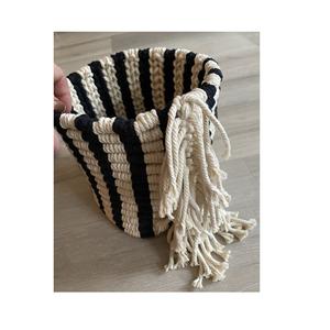 Panier fait main de qualité supérieure poubelle de rangement en paille panier en macramé avec poignée panier en rotin pour la décoration de la maison - Product Image 4