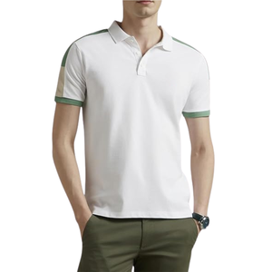 Camiseta Polo Blanca para Hombre con Detalles Verdes, Elegante Camiseta de Manga Corta, Calidad Premium, Ajuste Cómodo para Uso Casual y Deportivo - Product Image 1