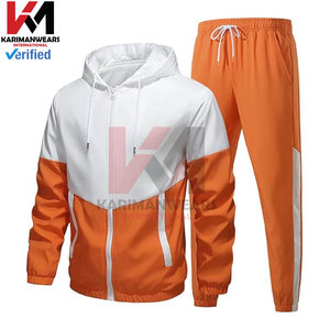 Conjunto de chándales cortavientos retro para hombre, traje de 2 piezas de bloque de color con chaqueta de manga larga con cremallera completa, pantalones para correr ligeros - Product Image 6